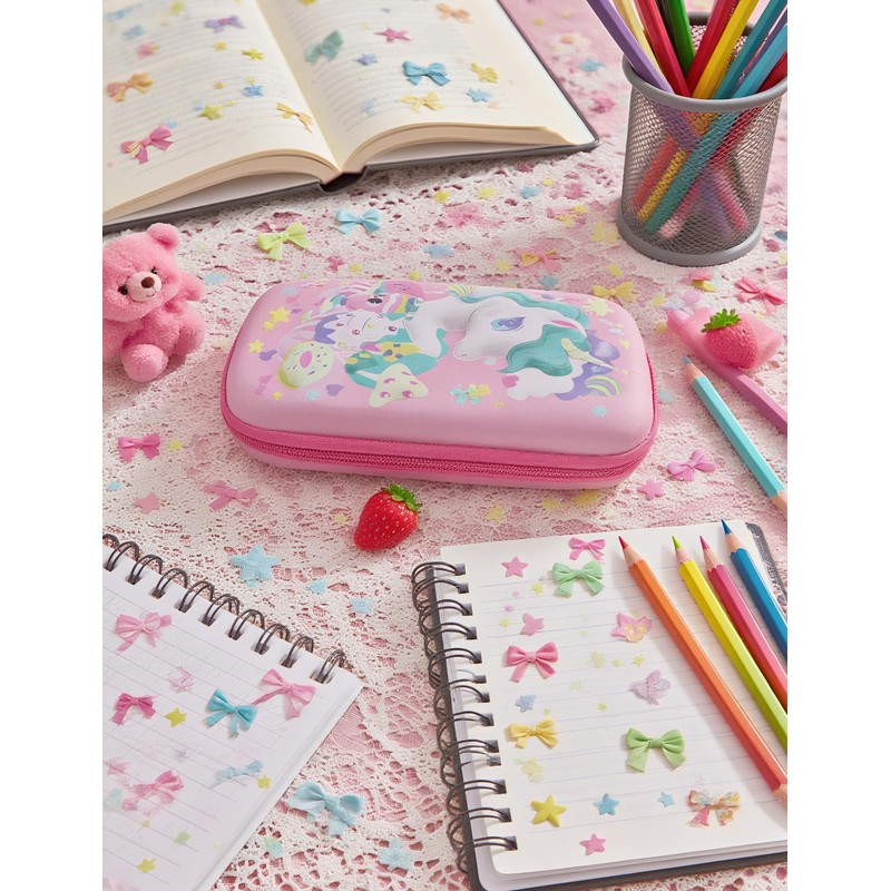 Gxdamxz Pencil Case Girls 3D Pencil Case Lock Unicorn Children