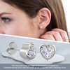 JEROOT 7 mm Cubic Zirconia Earrings in Heart Shape, Sparkling