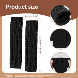 HXUING Women's Leg Warmers, Women's Long Leg Warmers, Girls' Knee Socks, Legwarmers, Ankle Warmers, Crochet Knitted Leg Warmers, Winter Warm Leg Warmers for Everyday Use, black