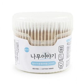 One-Touch Swirl & Round Cotton Swab 300 Pcs 5ea