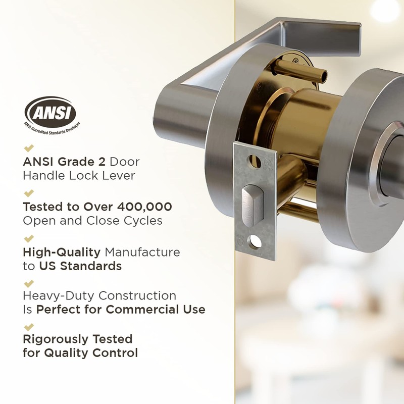 LANITI Commercial Door Handle Lever Set | Passage/Closet Lock |