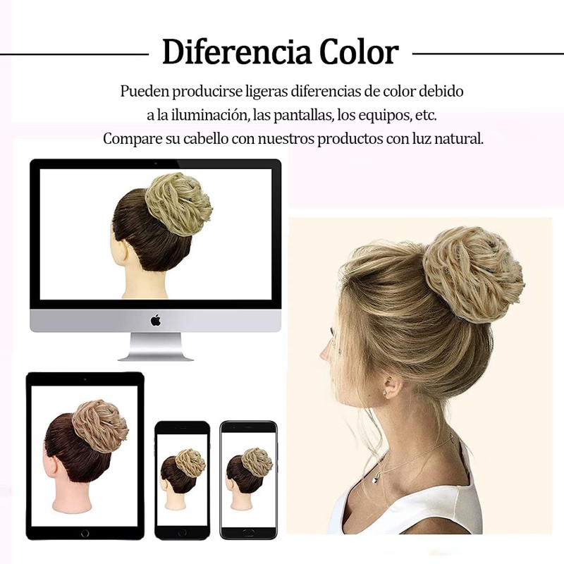 2 Piezas Extension de Cabello Moño Desordenado, Cabello Postizo Natural,