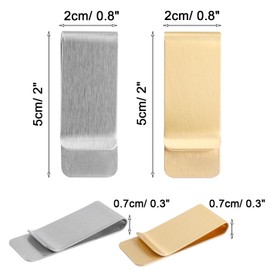 Treki 10 Pcs Small Money Clips Stainless Steel Card Clip Slim Cash Wallet Credit Holder for Men and Women(Silver and Gold)