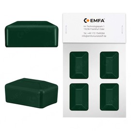 EMFA Fence Post Caps, Rectangular, 60 x 40 mm, Green, Pack of 4 Post Caps, Plastic Cover Caps, Fence Caps