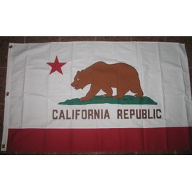 AES California State Cotton Flag 3'x5' Embroidered Sewn Banner