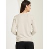 Allegra K Women's Lightweight Button Cardigan Crewneck Long Sleeve Sweaters