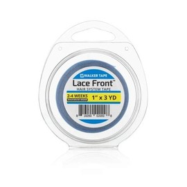 Lace Front Support Tape Blue Liner [1" x 108" Roll | Value Pack of 3 Rolls] by Walker Tape. A clear, double-sided, lace front support tape in rolls. Made in USA.