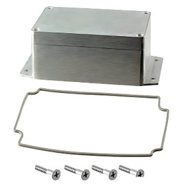 BUD Industries AN-2864-A IP68 Aluminum Enclosure with Molded Mounting Flanges 4.92" L x 3.15" W x 2.24" D, Natural