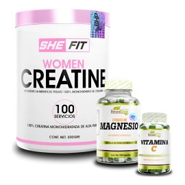 She Fit- Women Creatine 100serv + Ng Citrato De Magnesio 100 Sabor Sin Sabor