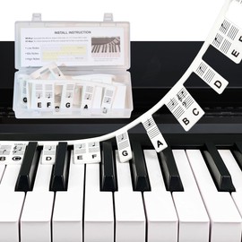 MUSIQ MAKER Removable Black and White Piano Keyboard Note Labels for Learning – Piano Notes and Keys Guide for 88-Key Full-Size Keyboards. Say Goodbye to Piano Keyboard Stickers.