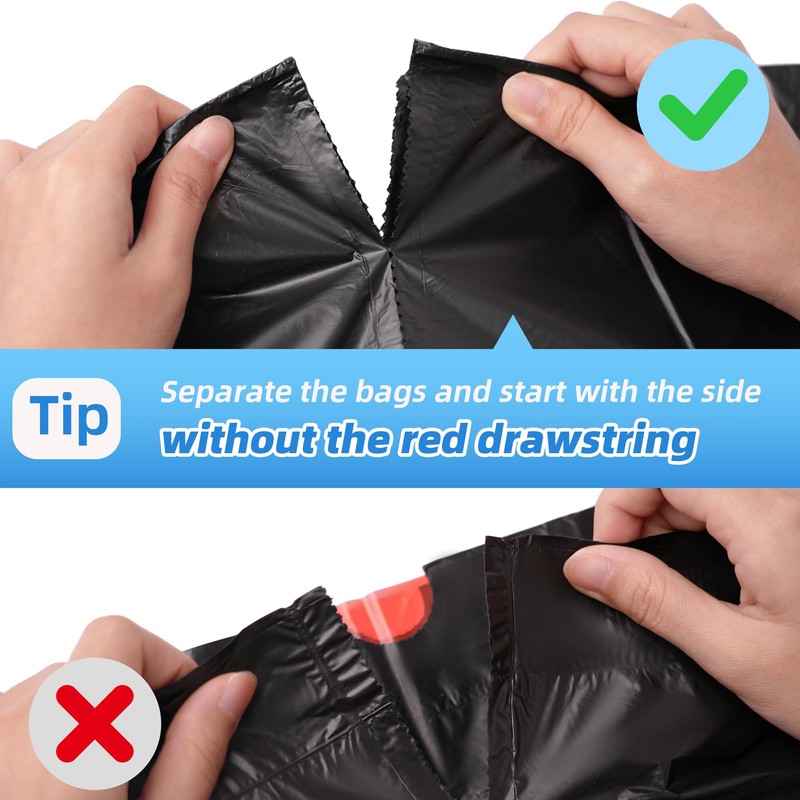 TARUNMO 15,18,23Gallon Trash Bags Heavy Duty Drawstring,Garbage Bags 23 Gallon