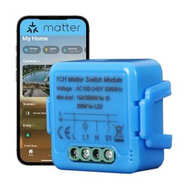 Yueyang Matter-intelligentes Lichtschalter-Modul, Mini-Relaisschalter WiFi 1 Gang 16A Intelligente Hausautomation funktioniert mit Homekit Alexa Google Home (1)