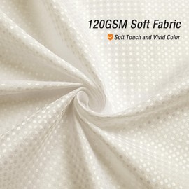 Gibelle Long Shower Curtain 72 x 78, Tall Waffle Weave Textured Fabric Shower Curtain for Bathroom, Water Repellent, Machine Washable, Ivory