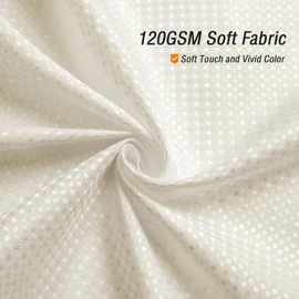 Gibelle Long Shower Curtain 72 x 78, Tall Waffle Weave Textured Fabric Shower Curtain for Bathroom, Water Repellent, Machine Washable, Ivory