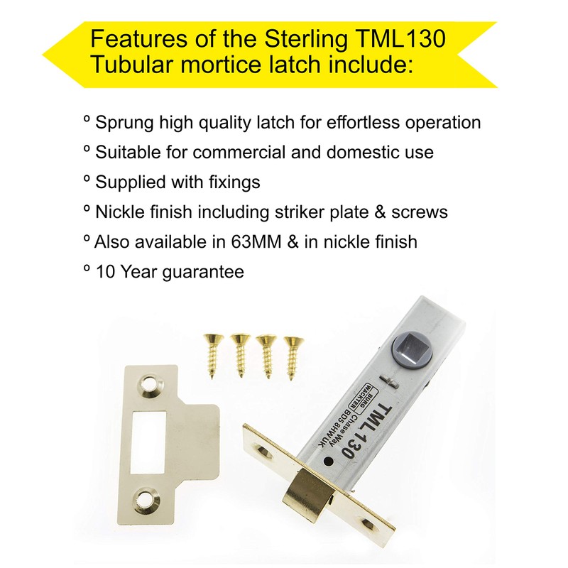 3.0 TUB Mort Latch Brass TML130