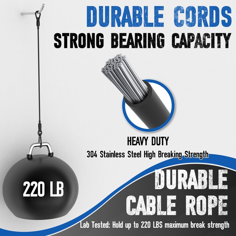 MILYARD 2-Pack 12 Inch Length Wire Rope with Loop Ends