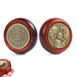 HannaFires High-Density Rosewood Decompression Yin Yang Toys - Stress Relief Handheld Gadget, Dual-Sided Design for Spin and Play, Finger Relaxation Stress Relief Toy, Chinese-Inspired Fidget