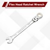 sourcing map Flex Head Ratchet Wrench Spanner 7/16" SAE Ratcheting