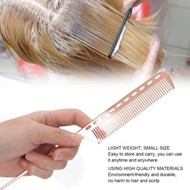 Styling Comb Aluminium Metal Comb Tail Comb Salon Tools Hairdressing Salon Tool Hairdresser Comb Straight Hair Comb Professional Use (Rose Gold)