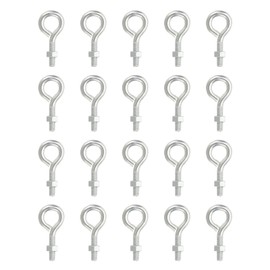 PATIKIL M6x20mm Eye Bolts with Nuts, 20 Pcs Shoulder Swing Lifting Eye Bolt Carbon Steel Threaded Screw Eyebolt for Cables Wires Hanging Lights