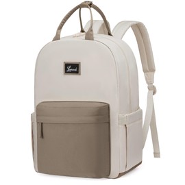 LOVEVOOK School Backpack Teenager Girls Backpack Women, Beige Khaki, 17.3 inches