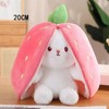 Kawaii Transforming Fruit Bunny Plush Toy, Strawberry and Carrot Rabbit