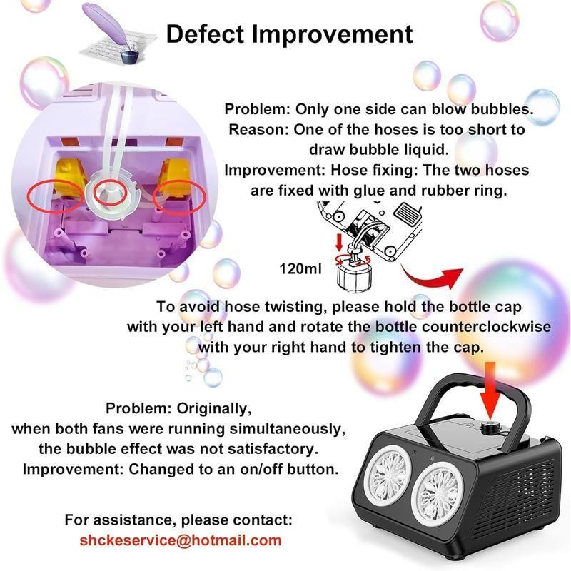 Automatic Bubble Machine Upgrade Bubble Blower with 2 Fans, 20000+