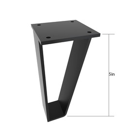 Oprika 5 inch Triangle-Shape Metal Furniture Legs (4pcs) Heavy Duty for Table, Bench, Sofa - Black Metal Mid Century Modern Legs with Screws and Floor Protects Rubbers