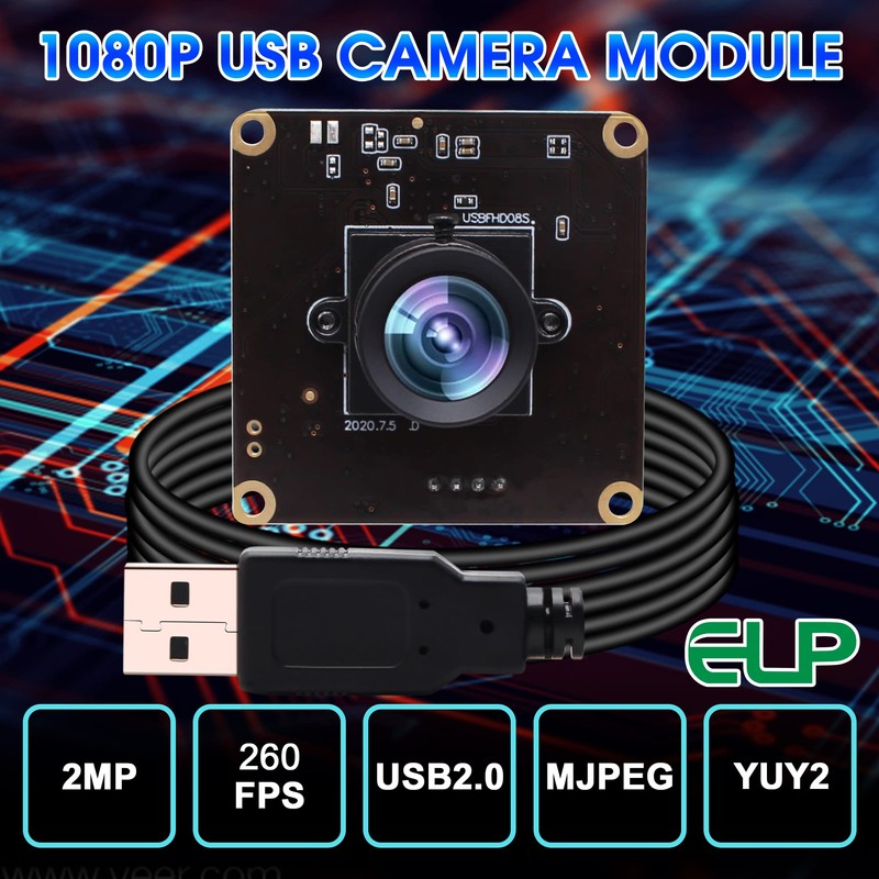 ELP High Speed USB Camera 1080P Lightburn Camera for Computer
