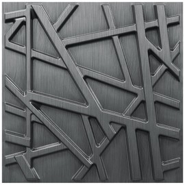 LEVOWAY 33 Pack 3D Wall Panels for Interior Wall Decor, 12''x12'' Brushed Silver Accent Textured Wall Panels, Wall Covering Panles for Living Room, Gaming Room, TV Background, Cover 32 Sq.Ft