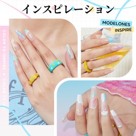 Modelones Spider Nail Gel, 4 Colors, Macaron Pink, Yellow, Blue, White, Color Gel Set, Silk Gel, Stretching Gel, Liner, Art, Classic, DIY, 3D Nail Supplies, Painting, Highly Colorful, Easy to Use, For Beginners