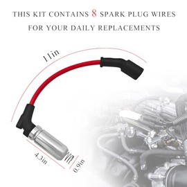 Juego de 8 cables de bujía, OEM # M8-48322,48322R - Bujías y cables de repuesto Yukon 5.3L 6.2L 6.6L Escalade Sierra V8 Engine, juego de cables de enc