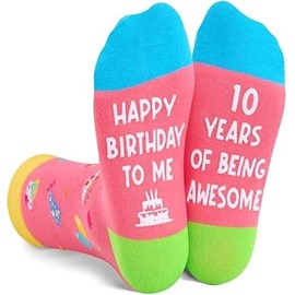 10th Birthday Gifts for Girls, 10 Year Old Girl Birthday Gifts, Happy 10th Birthday Unique Socks for Best Friends Female Daughter Sister Her Girlfriend Coworker Bestie Women