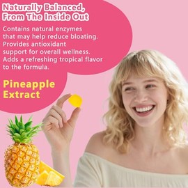 Feminine Vaginal Probiotics Gummies, Supports pH Balance & Digestive Health, Slippery Elm for Women, Suagr-Free, Veagn, Pineapple Flavor, 120 Count