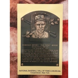 Pee Wee Reese Postcard- Baseball Hall of Fame Induction Plaque - Dodgers Photo