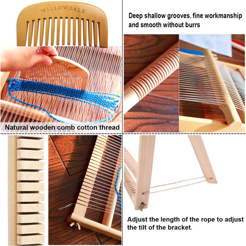 WILLOWDALE 25.2"H x 19.3"W Weaving Loom with Stand Wooden Multi-Craft
