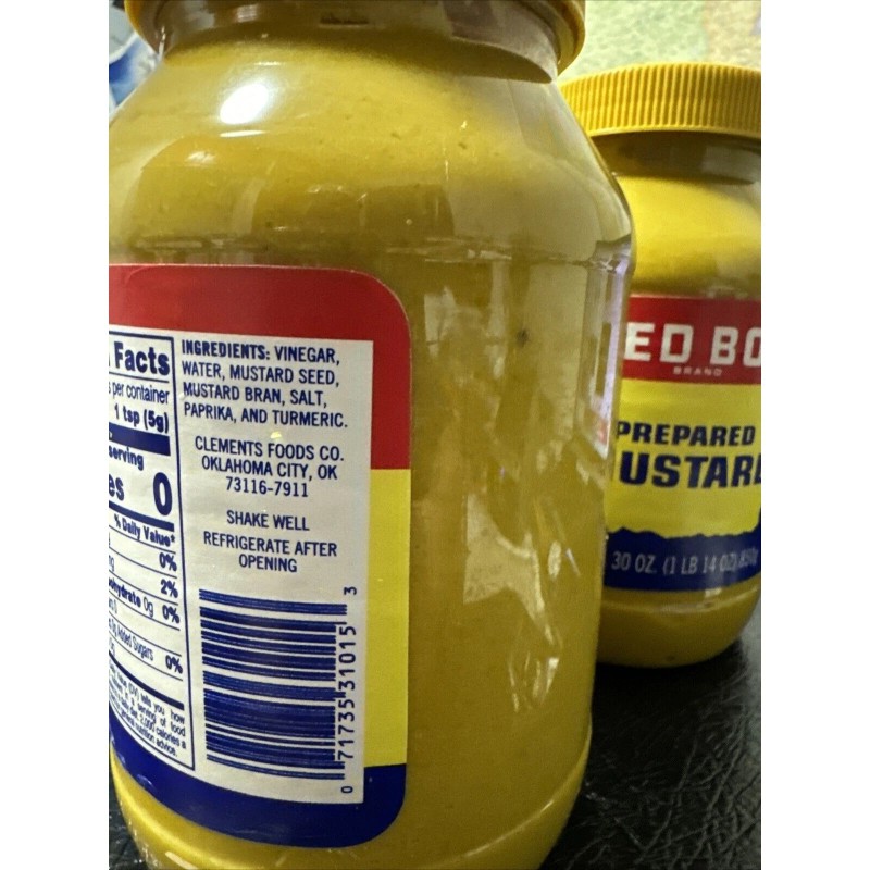 Red Boy Brand Prepared Mustard 30 oz NO Garlic New