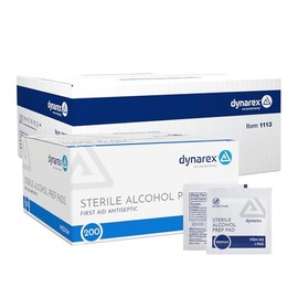 Dynarex Almohadillas de preparación de alcohol, almohadillas de preparación de grado médico y no tejidas, saturadas con 70% de alcohol isopropílico, t