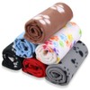 Eagmak Cute Dog Cat Fleece Blankets with Paw Prints for