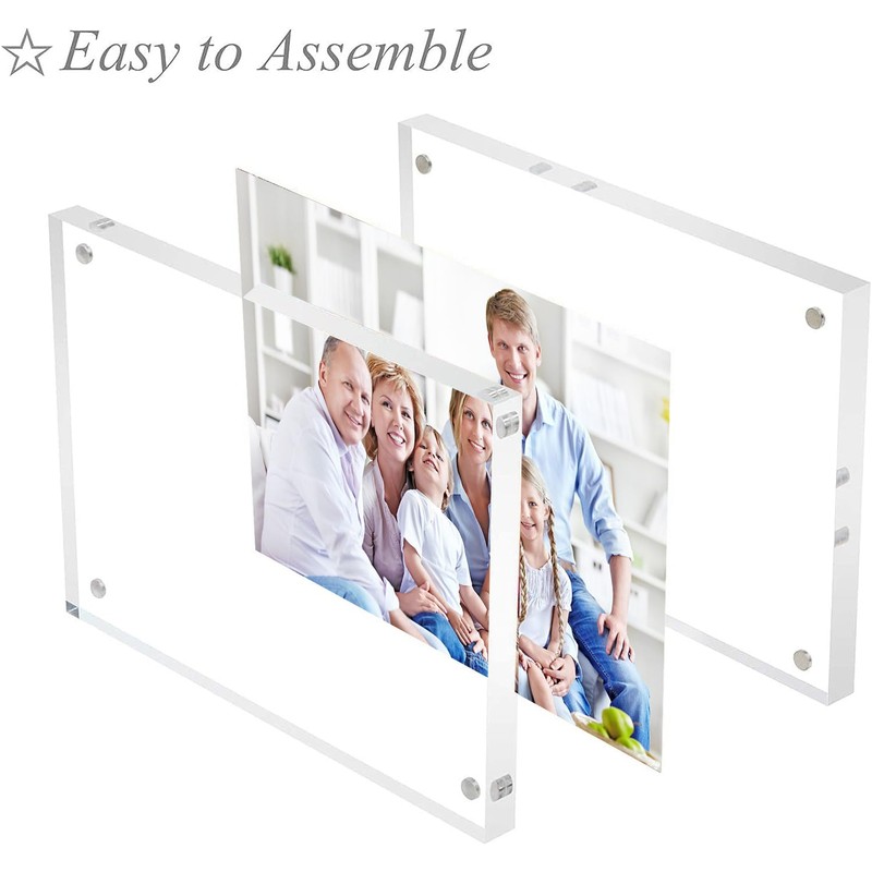 Magnetic Acrylic Photo Frame, Clear Acrylic Photo Block Magnetic Free