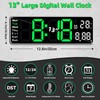 Fuloon 13 inch Large Digital Wall Clock, Digital Alarm Clock,