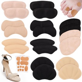 10 Pairs of Heel Pads and 2 Pairs of Bunion Pads Forefoot, Heel Protection for Shoes, Heel Friends, Heel Cushions for Too Large Shoes, Heel Pads, Shoe Heel Repair, Insoles, Heel Pads/Protector