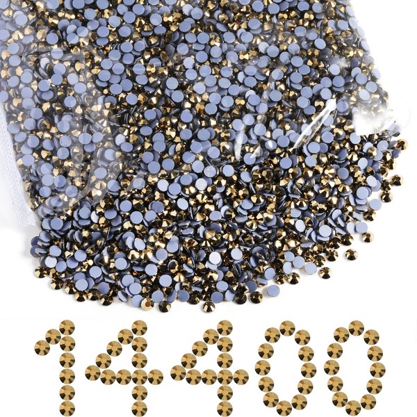 Beadsland Hotfix Rhinestones Bulk, 14400PCS Crystal Hot Fix Rhinestones for