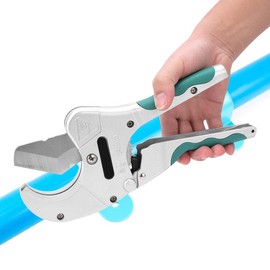 PVC Pipe Cutter, 2-1/2in 64mm Ratcheting PVC Pipe Cutter Tool, Pipe Cutters PVC, PVC Pipe Shears, PVC Cutter, Plastic Pipe Cutter, PEX Pipe Cutter, PVC Cutter Tool, PVC Ratchet Cut