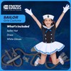 Edozos Children's Sailor Girls Fancy Dress Costume Set Hat +