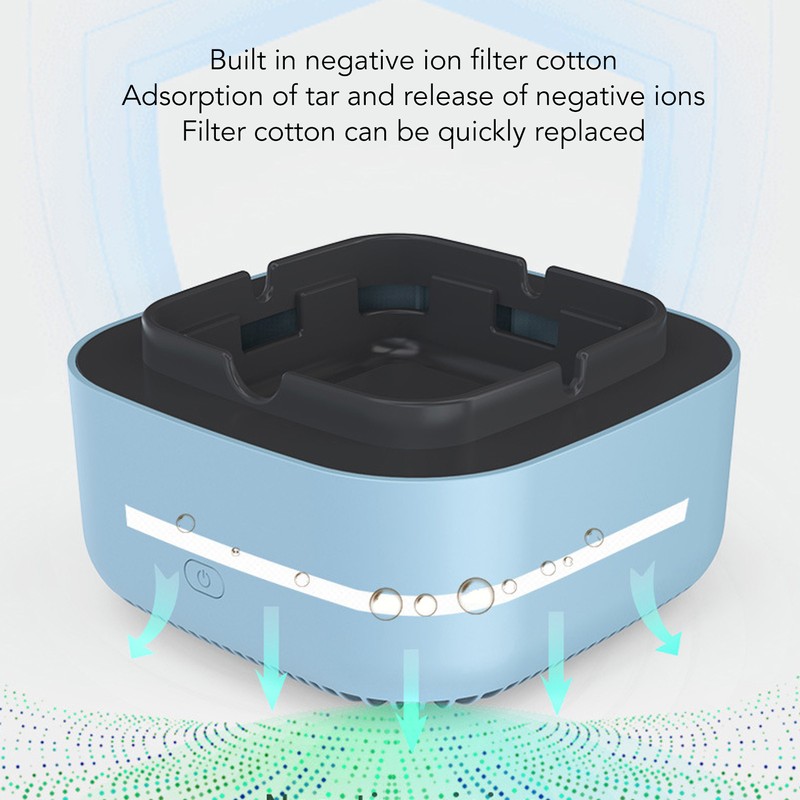Smokeless Ashtray Multifunctional Anti Fly Dust 2 in 1 Negative