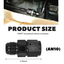 NYTKL 10AN Male Flare to 10AN Female Swivel Fitting Adapter, Fuel Oil Line Pipe Connector with 1/8 NPT Gauge Port, Aluminum Straight Fuel Pressure Take Off Sensor Fitting Adapter