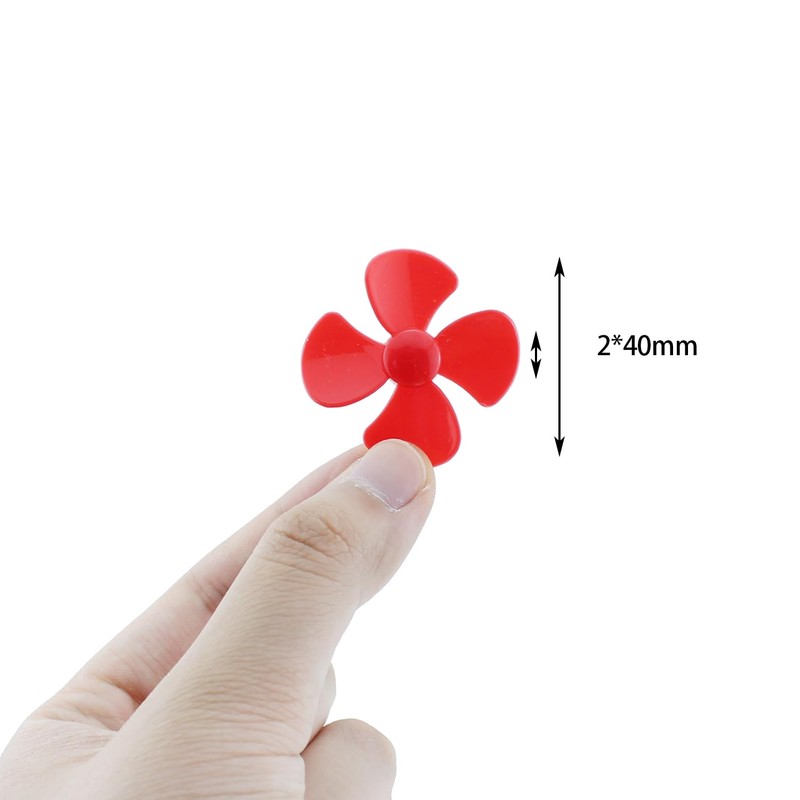 MTQY 20PCS Miniature DC Motor 2mm Shaft Propeller Plastic Four