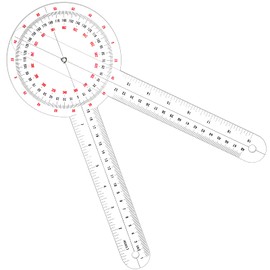 Frienda 12 Inch Goniometer Transparent Orthopedic Angle Ruler Plastic Goniometer 360 Degree for Body Measuring Tape Protractor Ruler(1 Piece)
