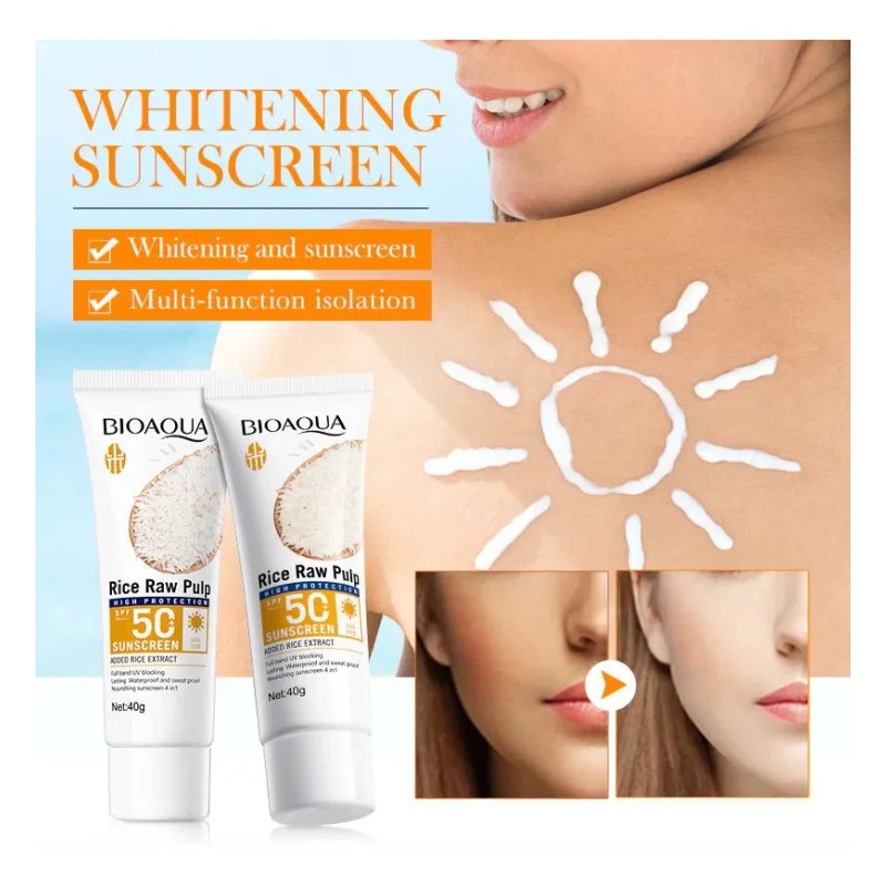 Protector Solar Spf50 Bioaqua Extracto Arroz Aclarante 40g